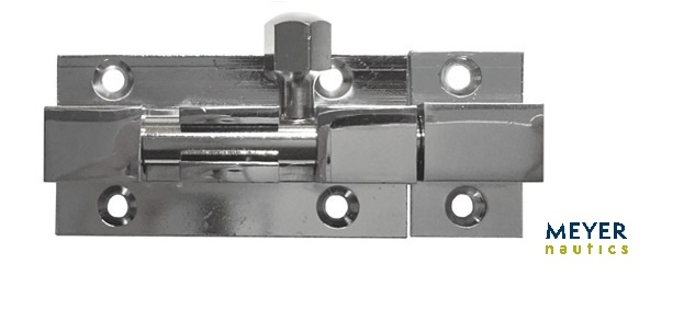 Bolzenriegel Messing poliert oder verchromt Bild 1