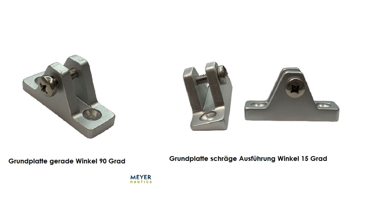 Verdecksbeschlag Alu Unterteil gerade Grundplatte Bild 1