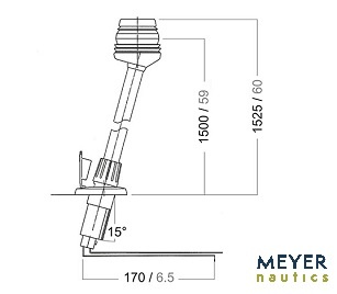 Rundumlaterne AquaSignal Serie20, mit Mast Bild 1