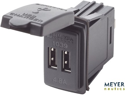 USB Doppel-Einbausteckdose 9-32V/4.8A, eckig